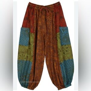 Boho Patchwork Harem Pants - Multicolor